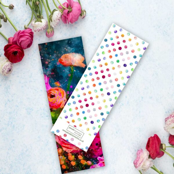 Aqua Floral Bookmarks Three Pack - Watercolour Design Four
