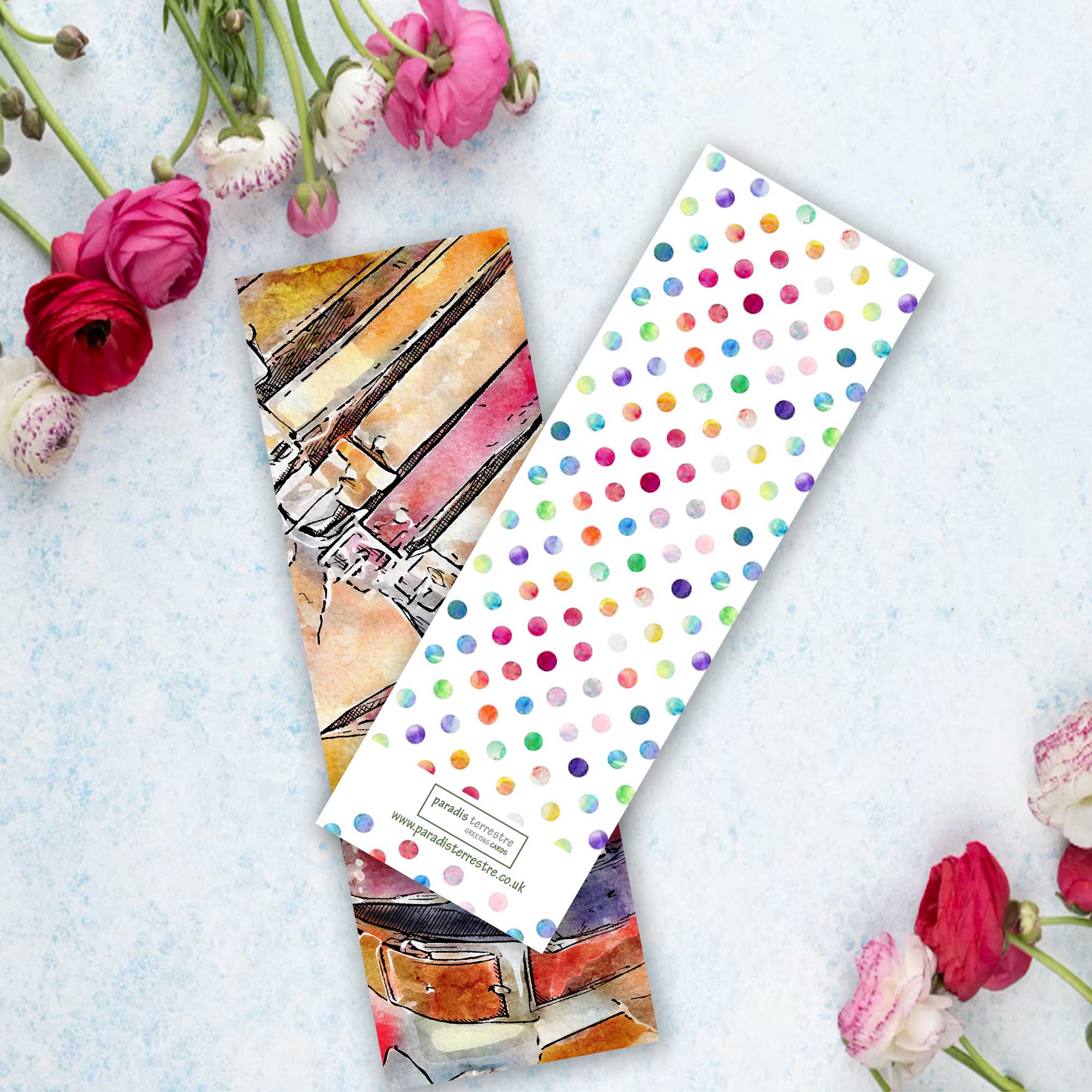 Three Leather Inspired Bookmarks - Watercolour Design Multi Pack