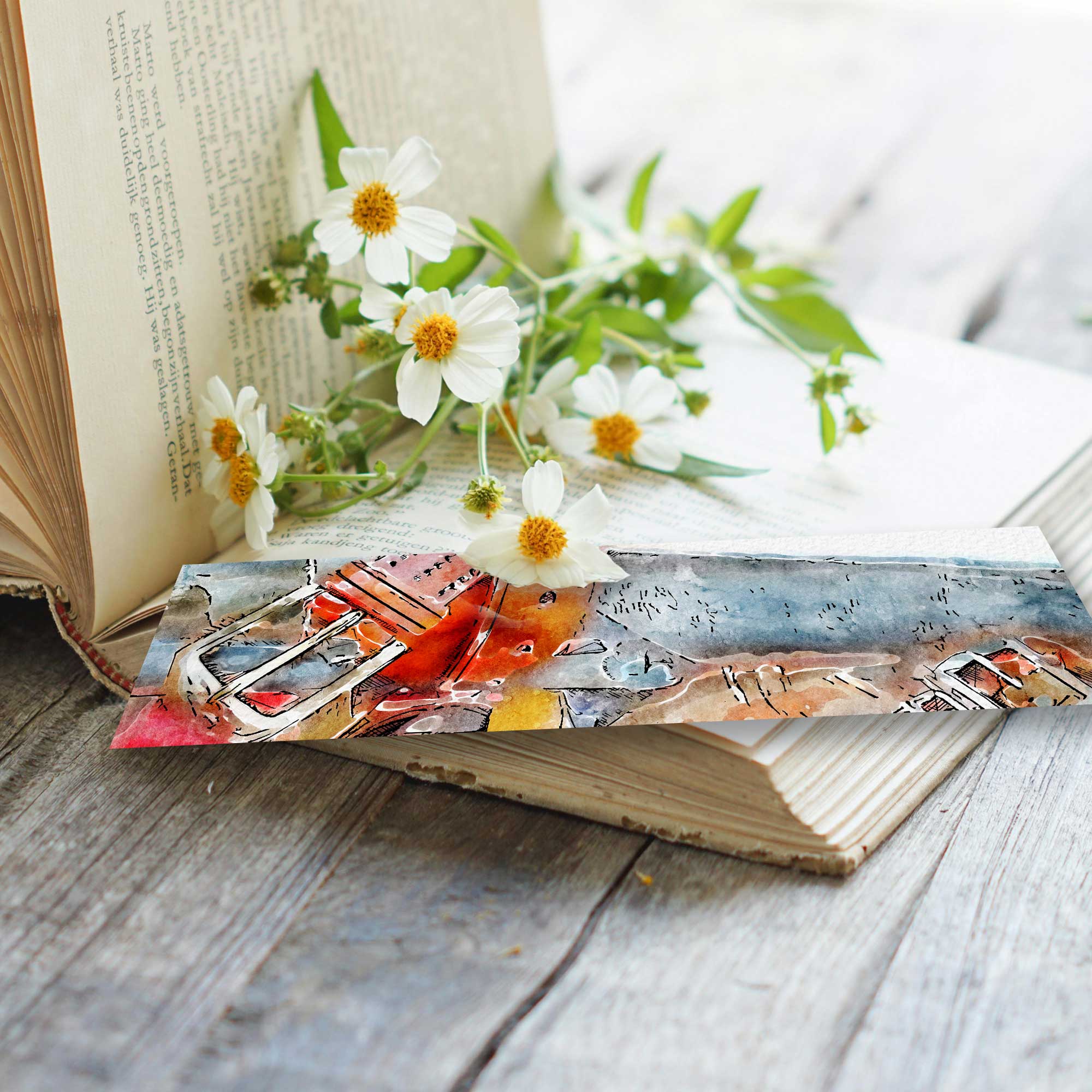 Three Leather Inspired Bookmarks - Watercolour Design Multi Pack