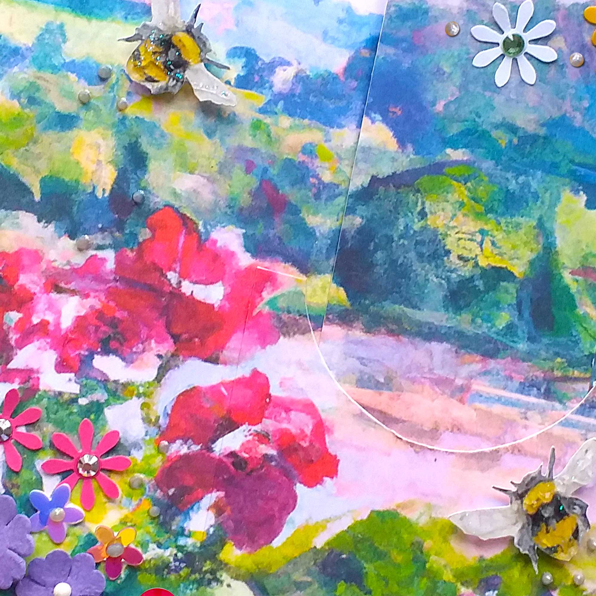 Happy Birthday Bookmark Card - Watercolour Landscape 5" x 7"