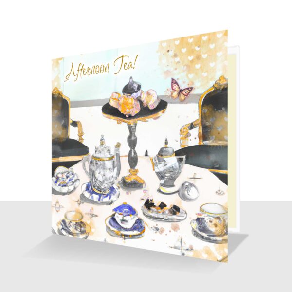 Gold Afternoon Tea Card Quality Celebration Card