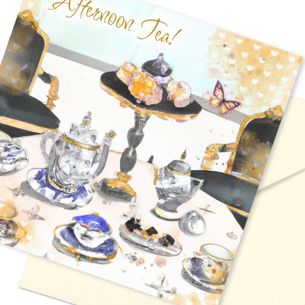 Gold Afternoon Tea Card Quality Celebration Card