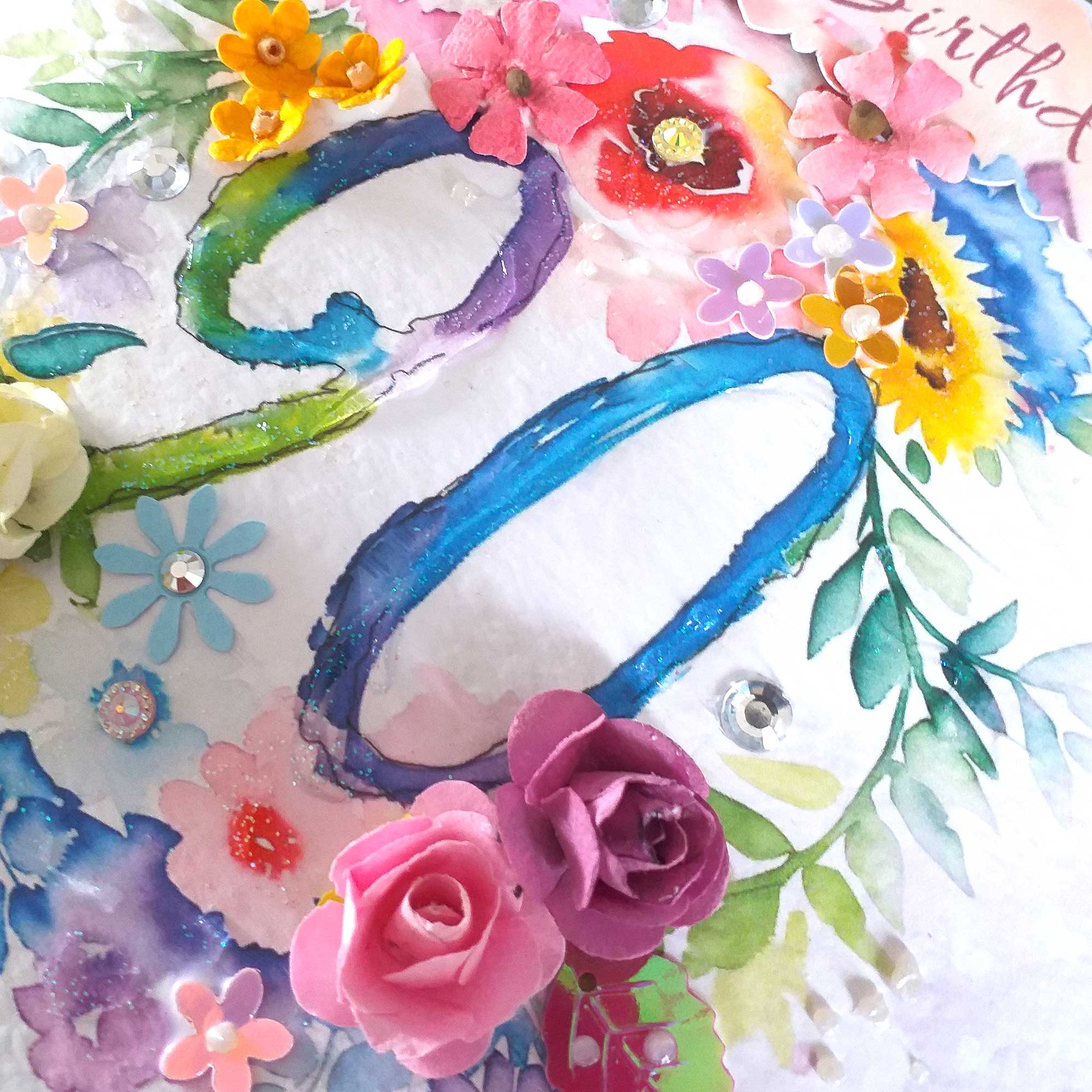 90th Birthday Boxed Card - Very Pretty Luxury Card Special Birthday