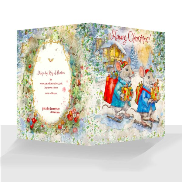  Adorable Mice Christmas Card -Happy Christmas