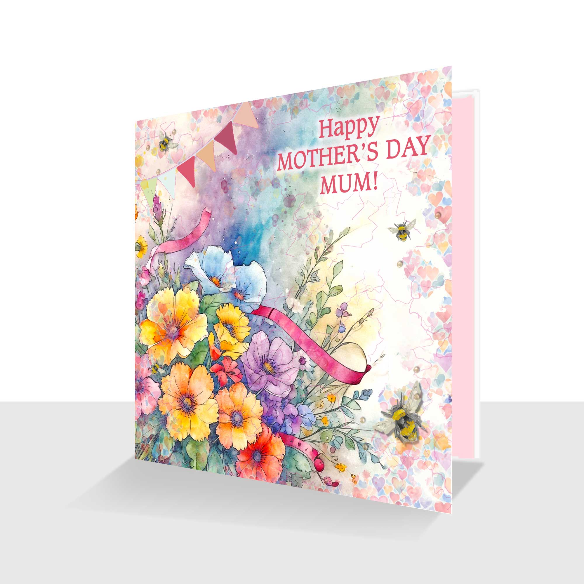 Happy Mother's Day Mum Card Colourful Bouquet of Flowers