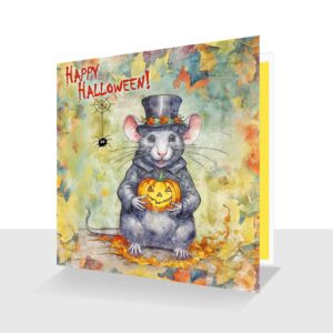 Happy Halloween Rat Card Celebrate the 31st October