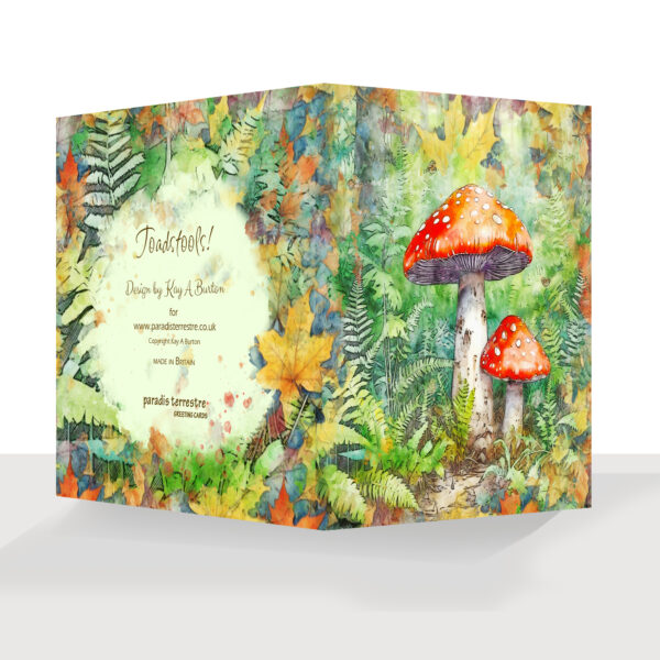 Red Toadstools Autumn Card - Any Occasion Greeting Card