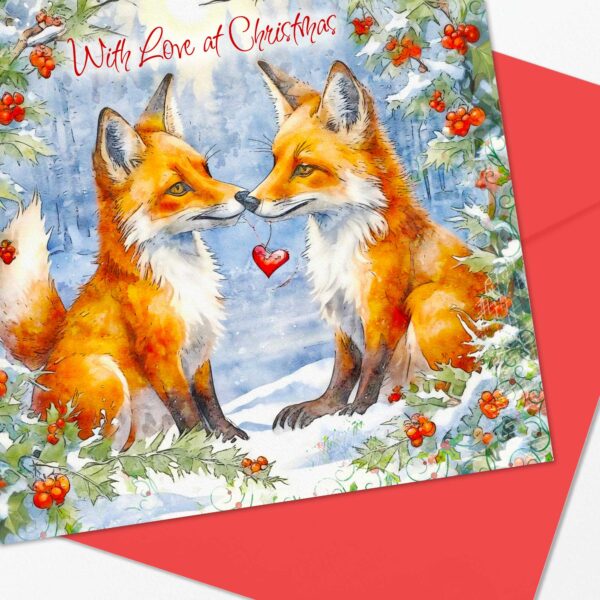With Love at Christmas Foxes Luxury Christmas Card