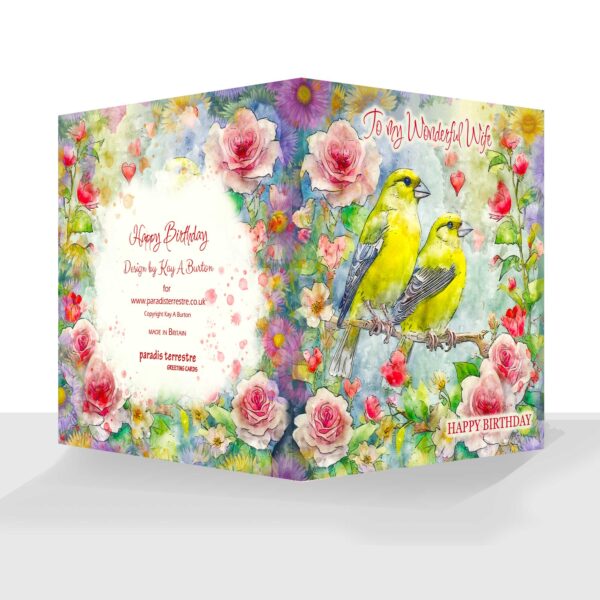 Wonderful Wife Happy Birthday Card Two Birds