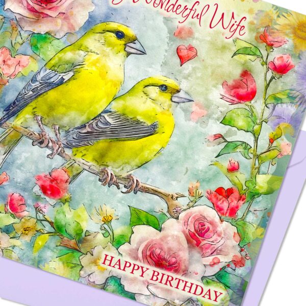 Wonderful Wife Happy Birthday Card Two Birds