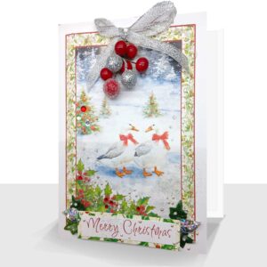 Vintage Style Christmas Card : Handmade Luxury Boxed 5 x 7