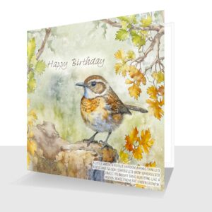 Wren Happy Birthday Card – With a Delightful Verse