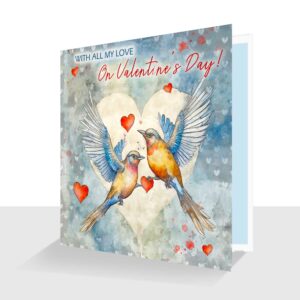 On Valentine's Day Card : With all my Love Personalised Option Male or Female