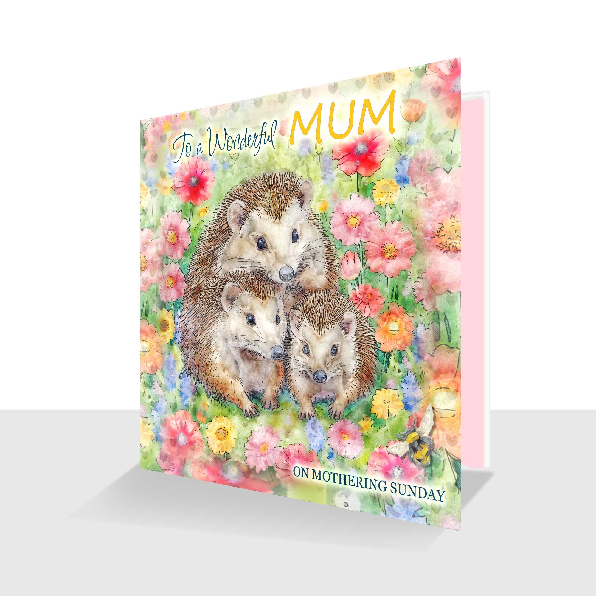 Wonderful Mum Mothering Sunday Card Hedgehogs