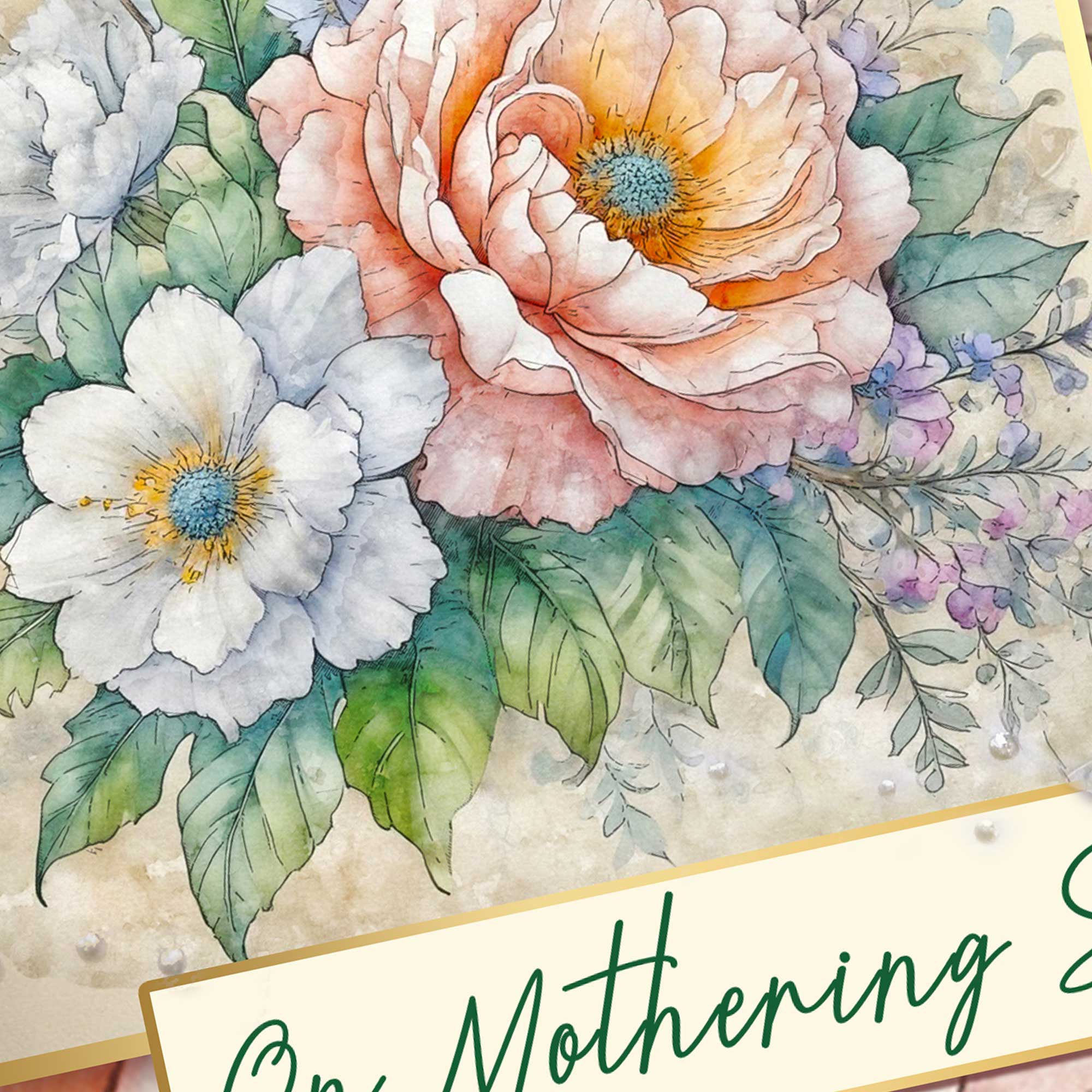 With Love Mothering Sunday Card Pastel Floral