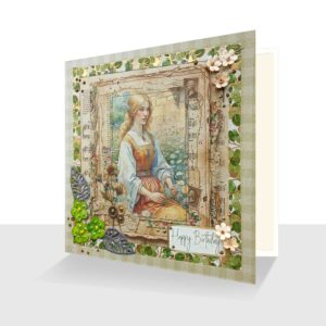 Mixed Media Birthday Card Shabby Chic Design