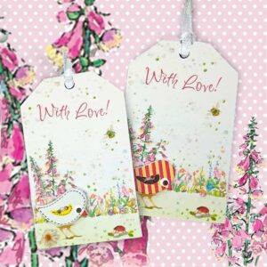 Embellished Bird Gift Tag-With Love Design