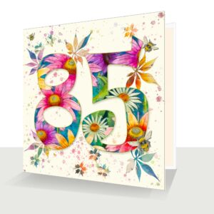 Colourful 85th Birthday Card: Beautifully Floral