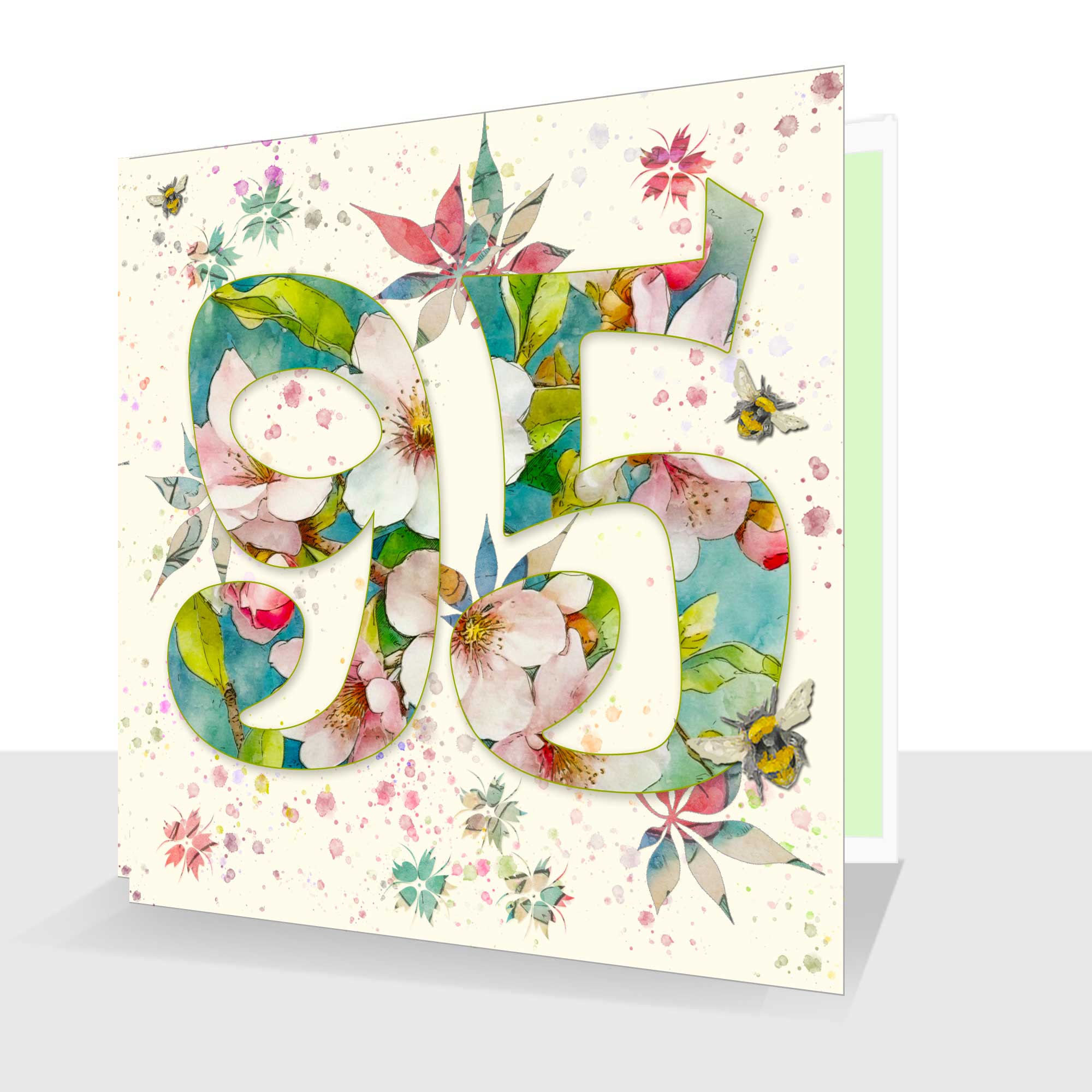 Pretty 95th Birthday Card : Beautifully Floral