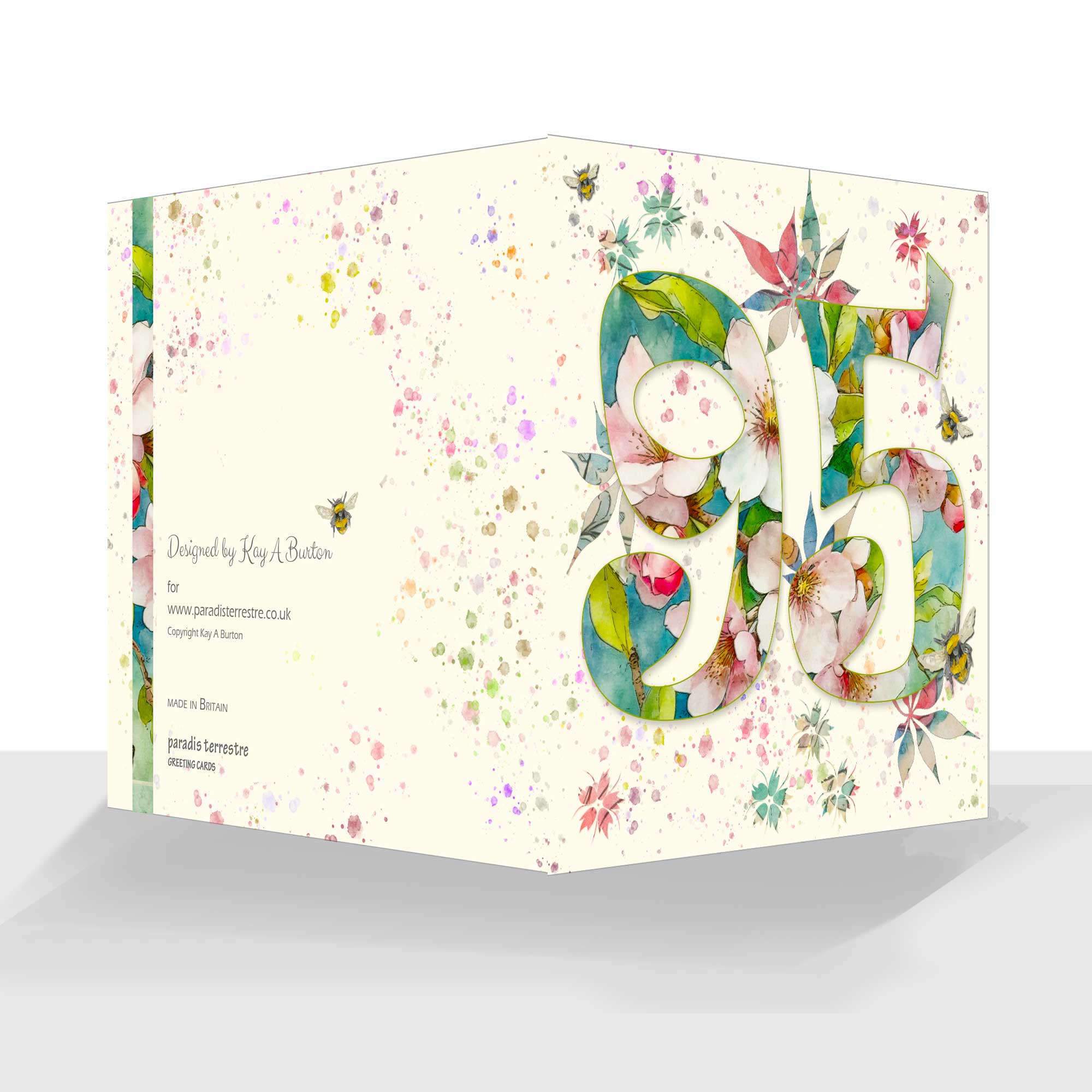 Pretty 95th Birthday Card : Beautifully Floral