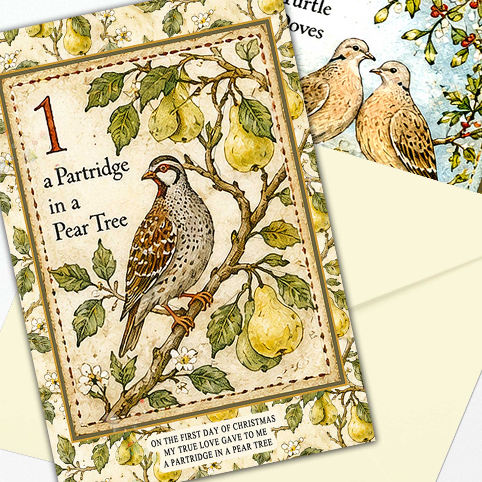 Twelve days of Christmas Cards 12 Pack - One of Each Design