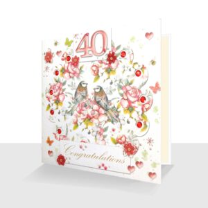 Ruby Wedding Anniversary Card: Luxury 40th Congratulations Card