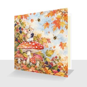 Autumn Mouse Greeting Card - Any Occasion Card - Autumn Birthday