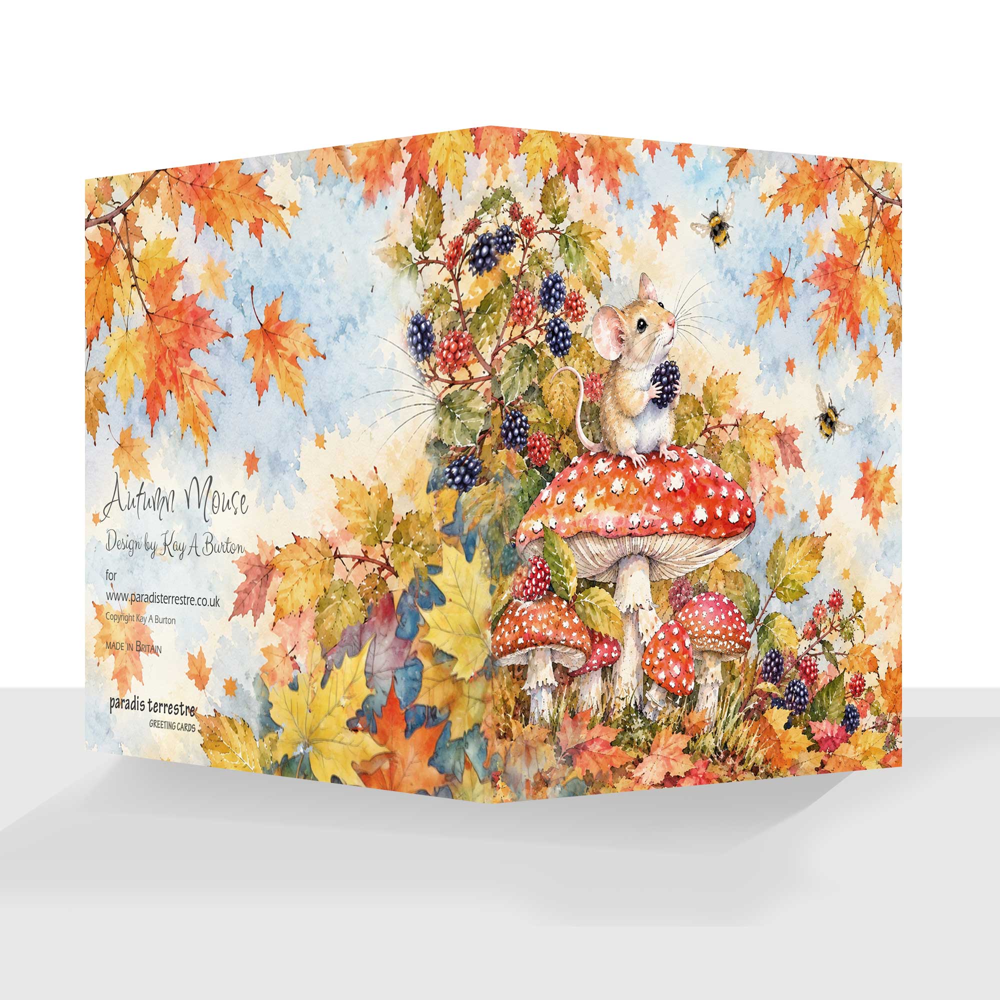 Autumn Mouse Greeting Card - Any Occasion Card - Autumn Birthday
