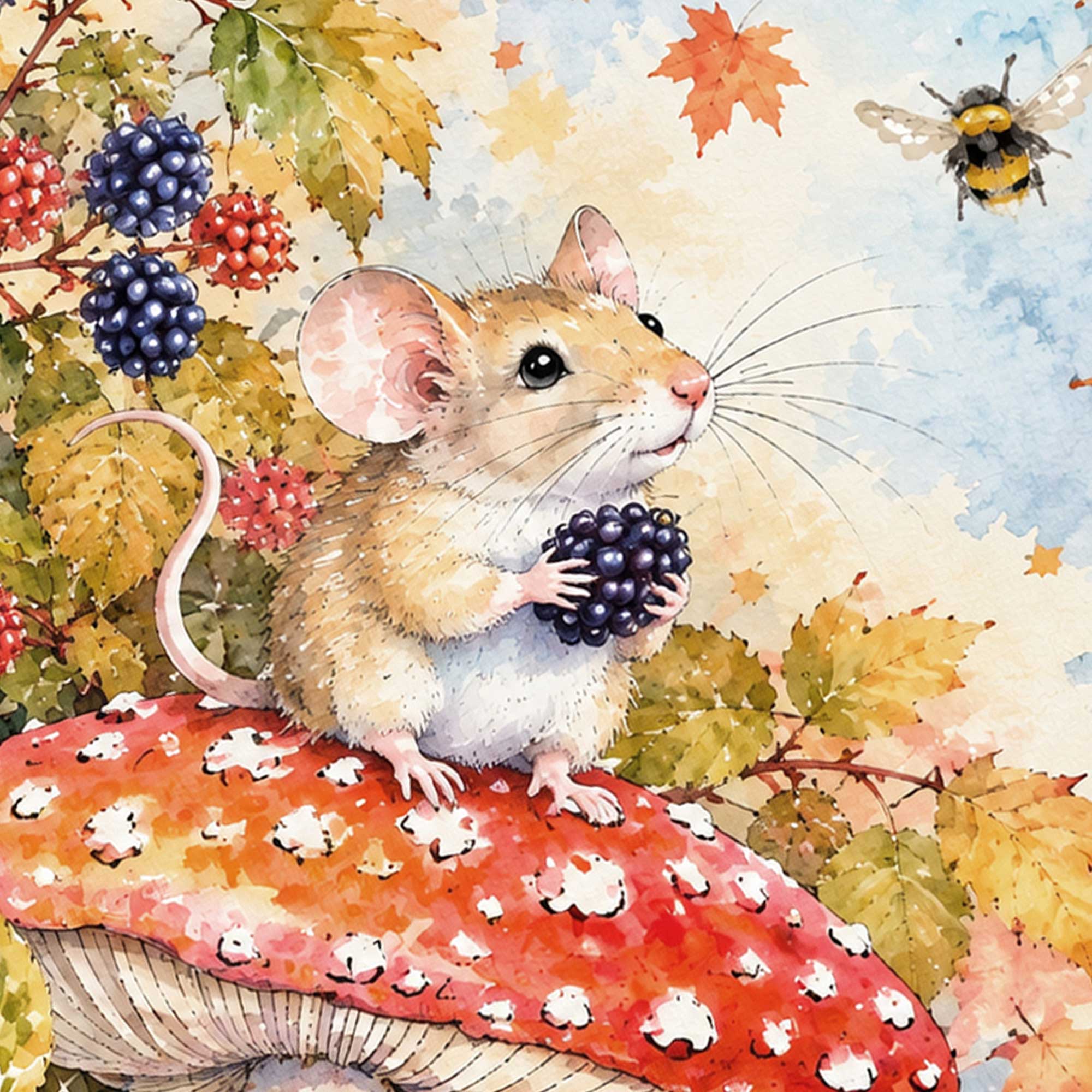 Autumn Mouse Greeting Card - Any Occasion Card - Autumn Birthday