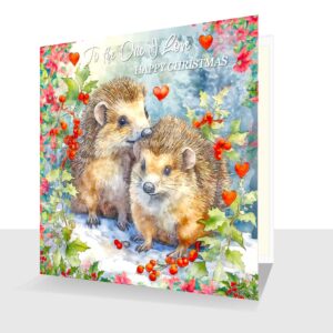 To the One I Love Happy Christmas - Cute Hedgehogs