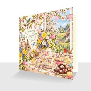 Spring Afternoon Tea Card - Quality Celebration Card - Easter - Matching Tag Option
