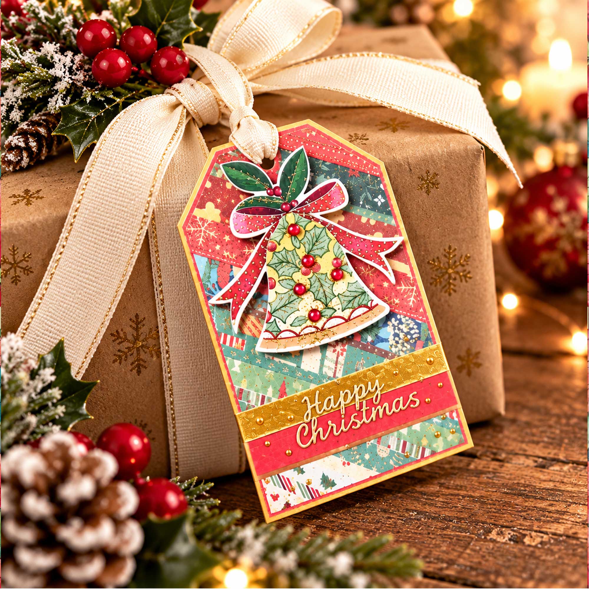 Christmas Bells Gift Tags - Unique Four Tag Pack