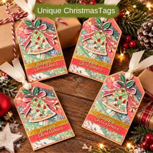 Christmas Bells Gift Tags - Unique Four Tag Pack