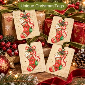 Christmas Socking's Gift Tags - Unique Four Tag Pack