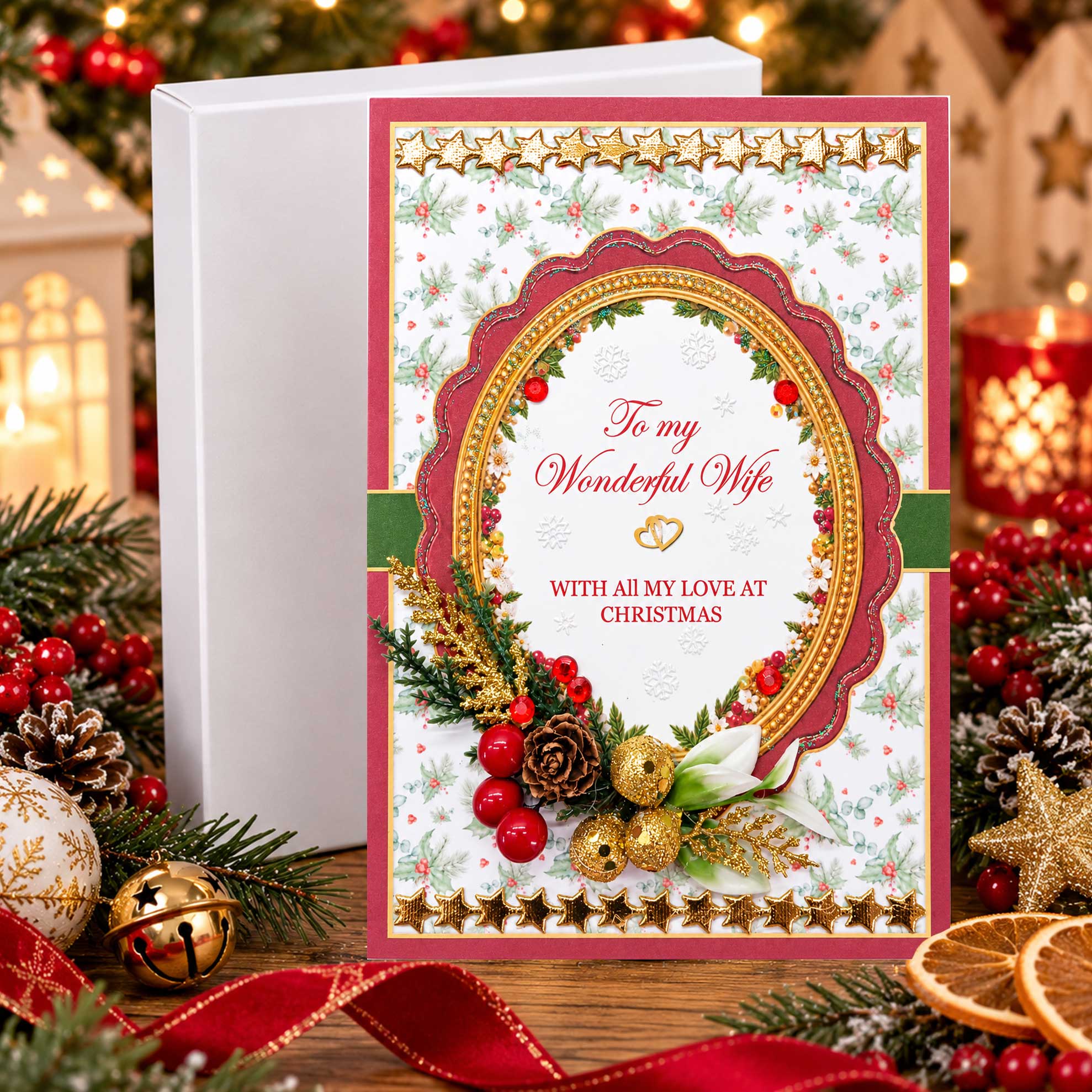 Superior Boxed Christmas Card A5 : To My Wonderful Wife