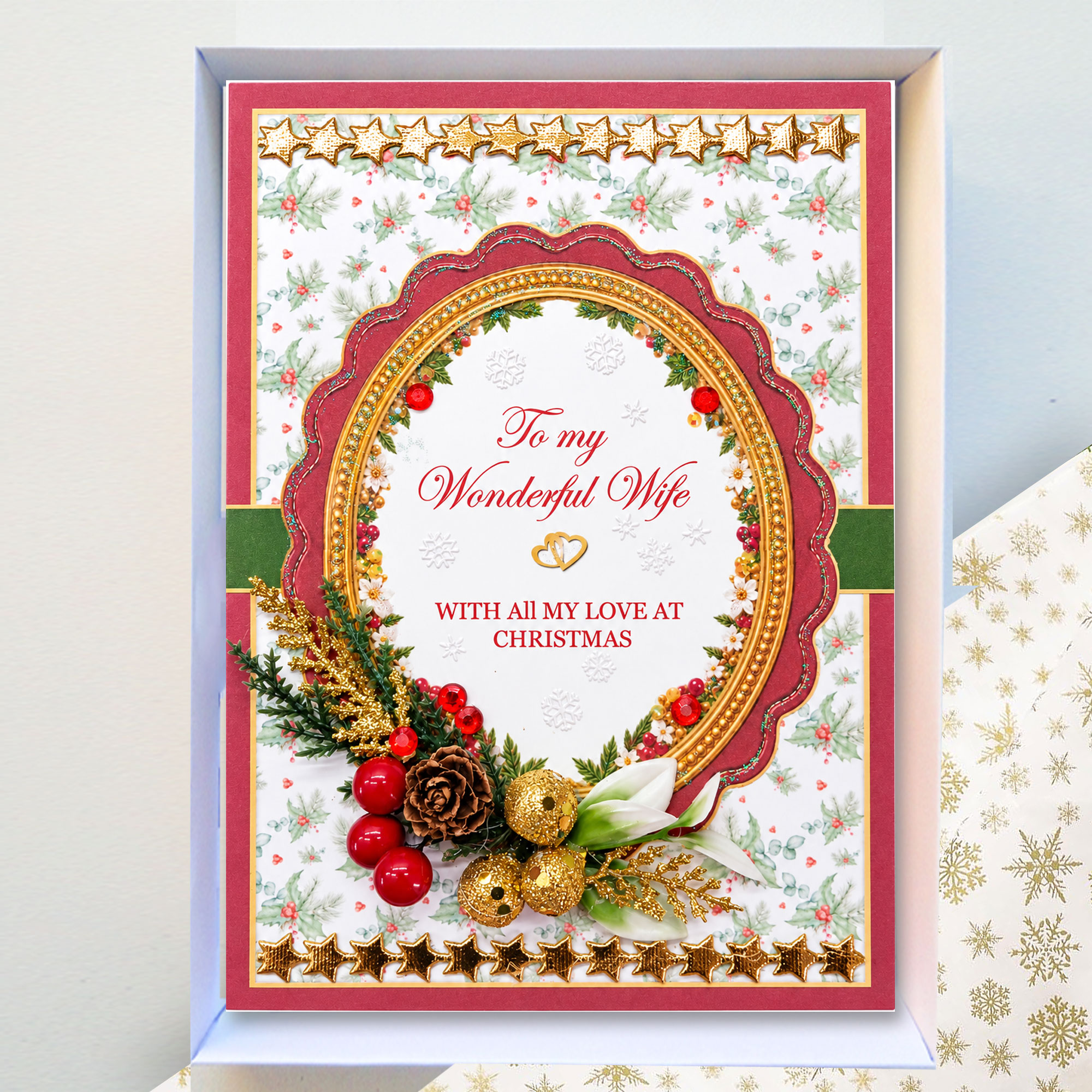 Superior Boxed Christmas Card A5 : To My Wonderful Wife