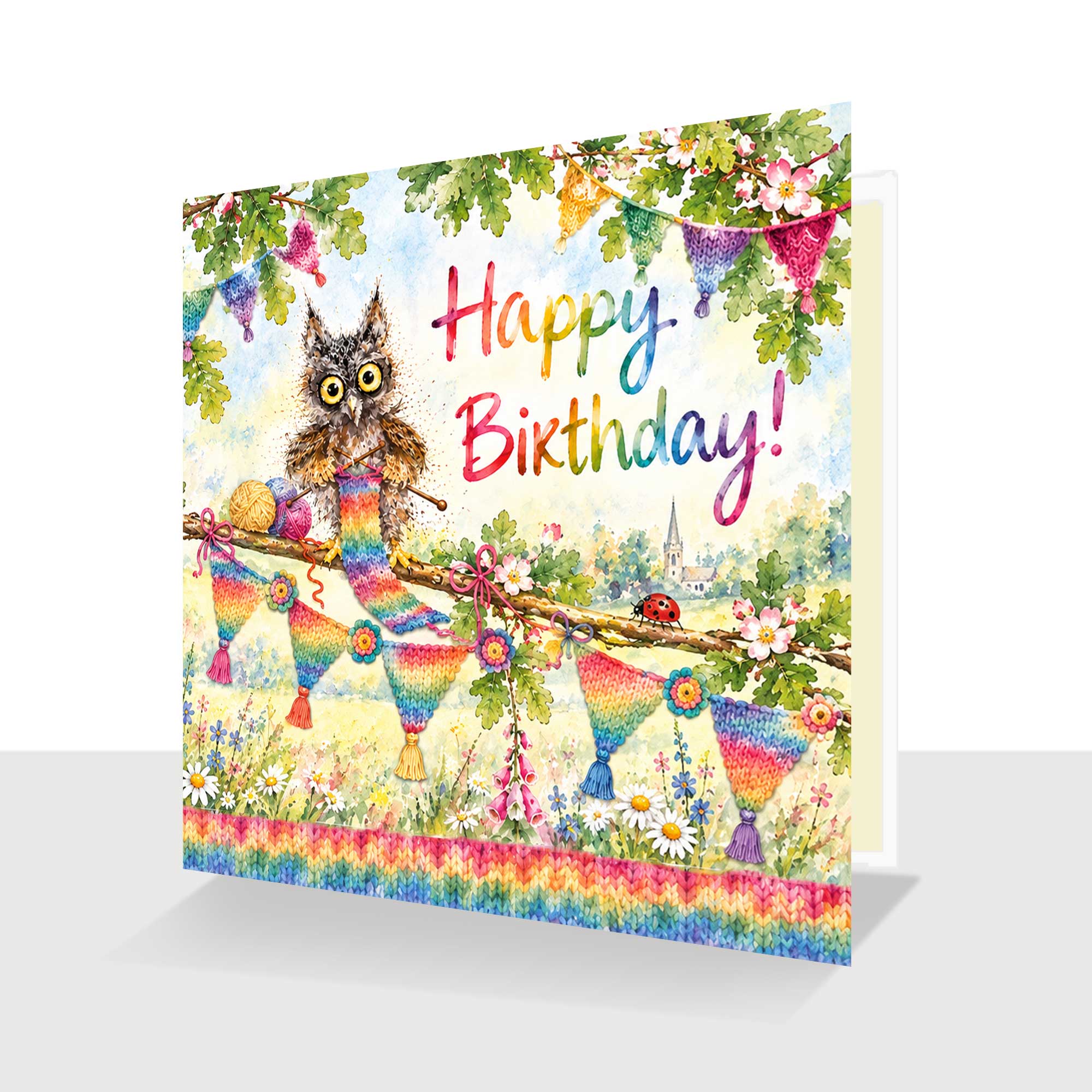 Happy Birthday Knitting Card: Birthday Bunting