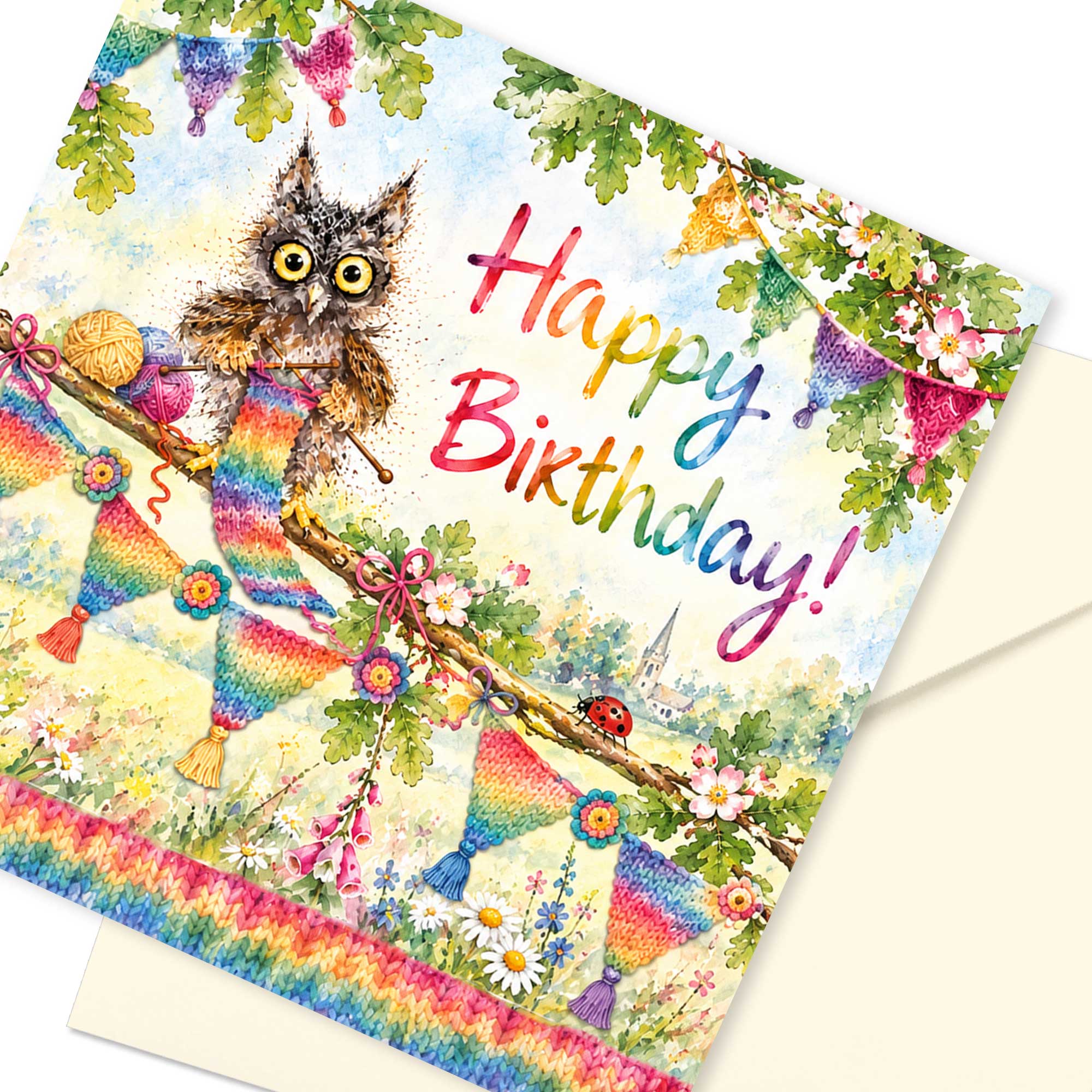 Happy Birthday Knitting Card: Birthday Bunting