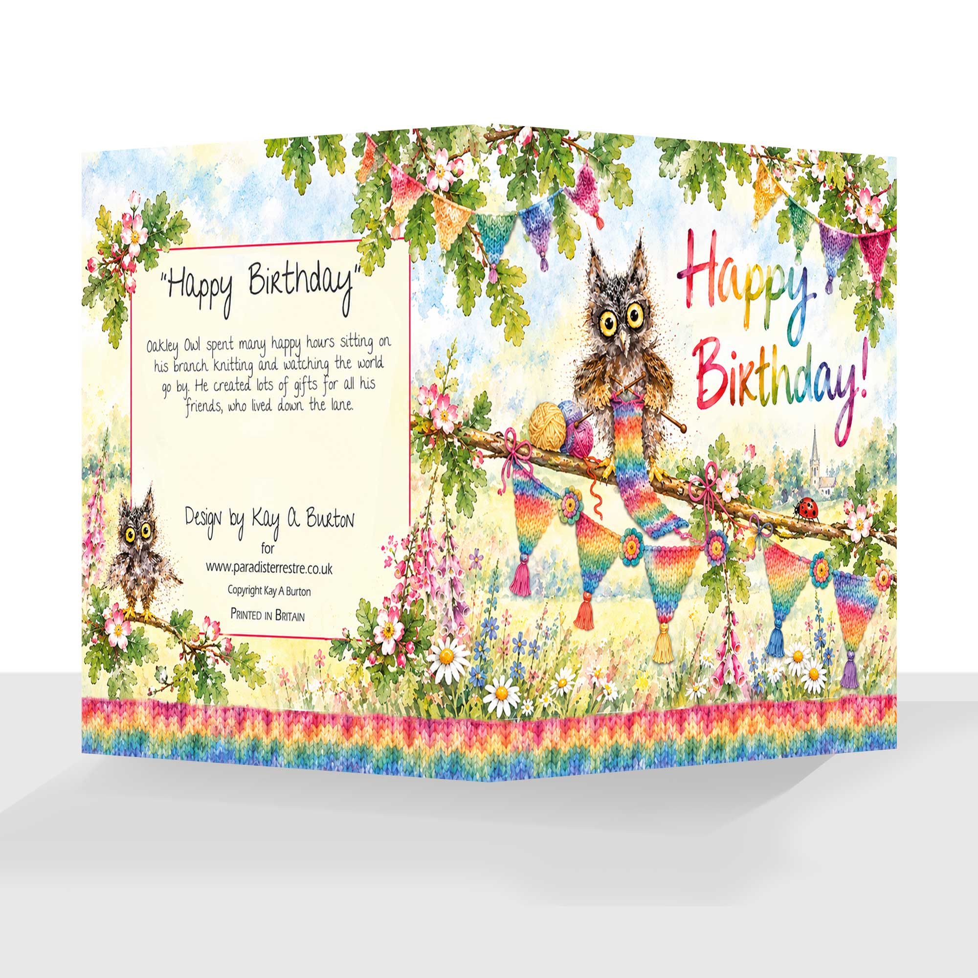 Happy Birthday Knitting Card: Birthday Bunting