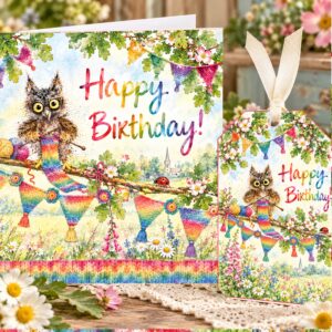 Oakley Owl knitting gift tags and card