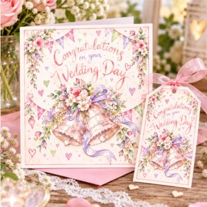 Congratulations Wedding Card and tag : Wedding Bells