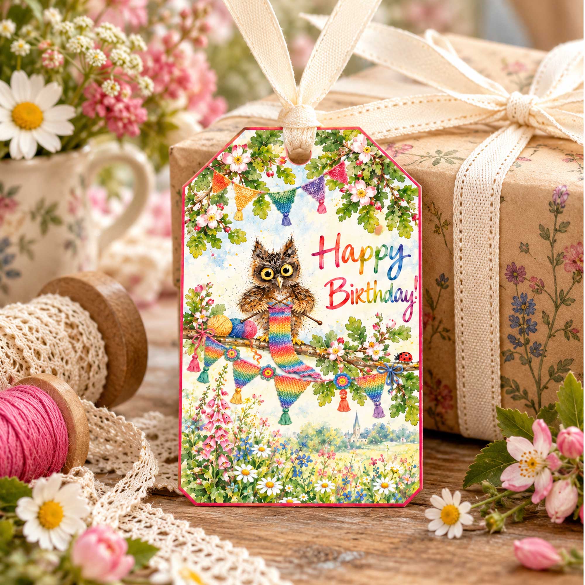 Oakley Owl knitting gift tags