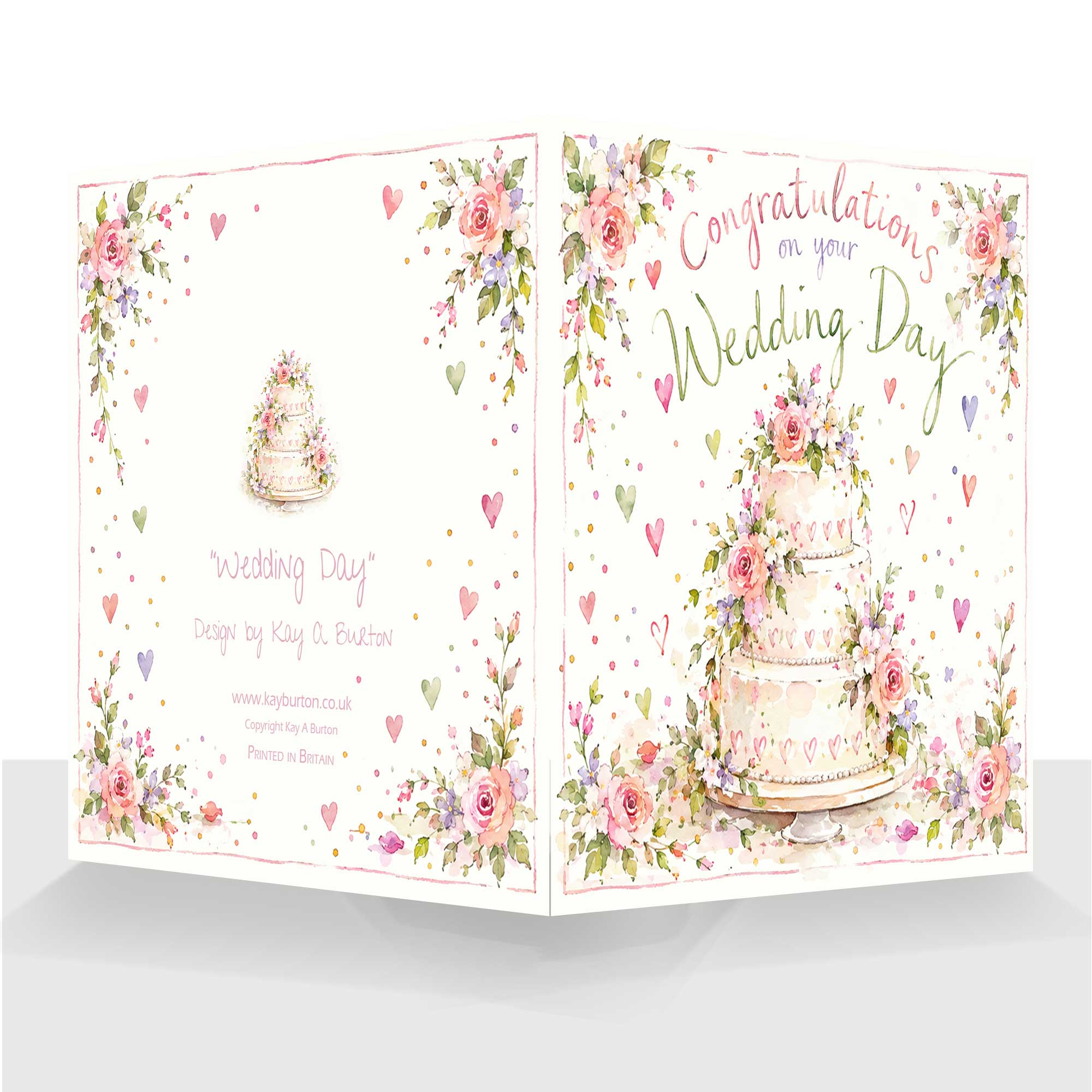 Pretty Wedding Day Card: Wedding Cake