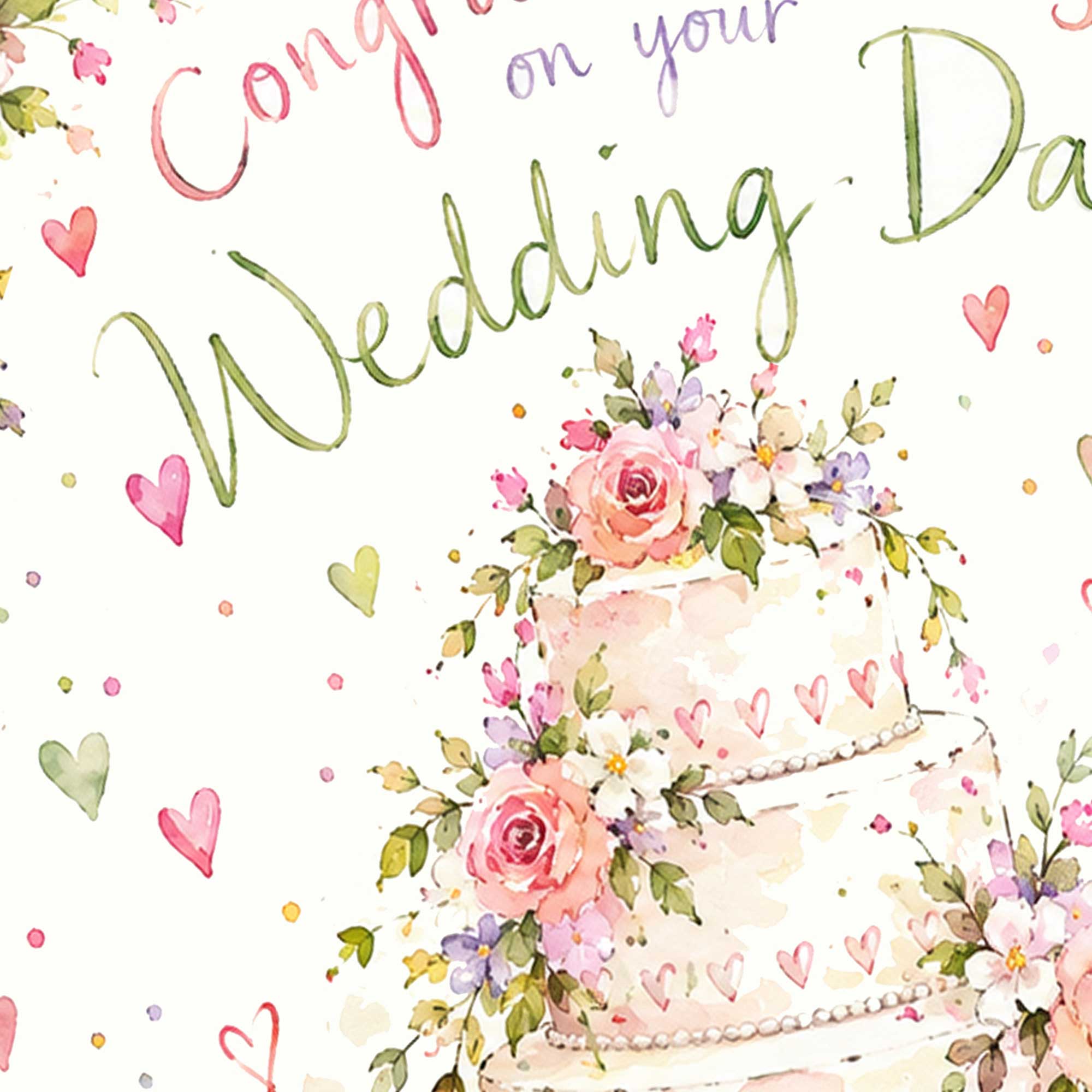 Pretty Wedding Day Card: Wedding Cake