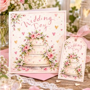 Pretty Wedding Day Card: Wedding Cake